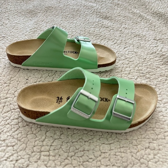 Brand New Birkenstock Arizona Sandals Electric Metallic Mineral Light Green 36 - Picture 4 of 8
